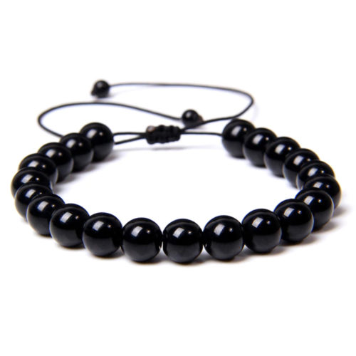 bracelet onyx pierres boules