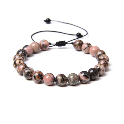 bracelet rhodonite pierres boules