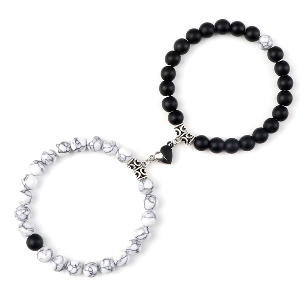 bracelets howlite onyx mat