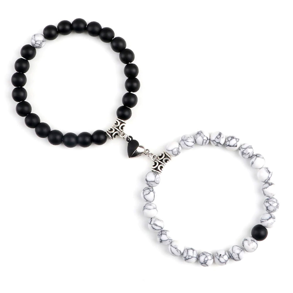 bracelets howlite onyx mat