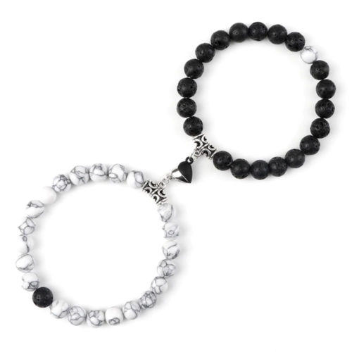 bracelets howlite pierre de lave