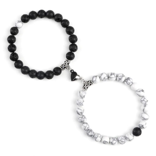 bracelets howlite pierre de lave