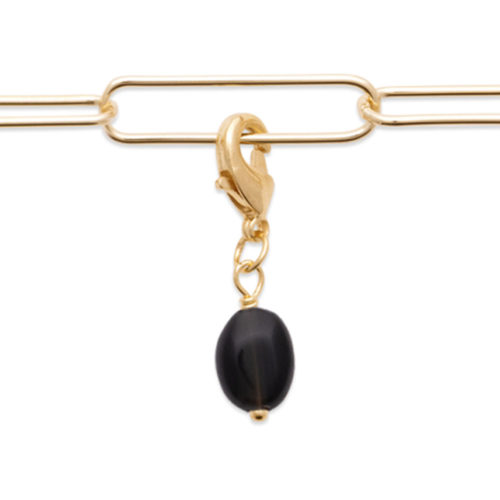 breloque obsidienne noire plaqué