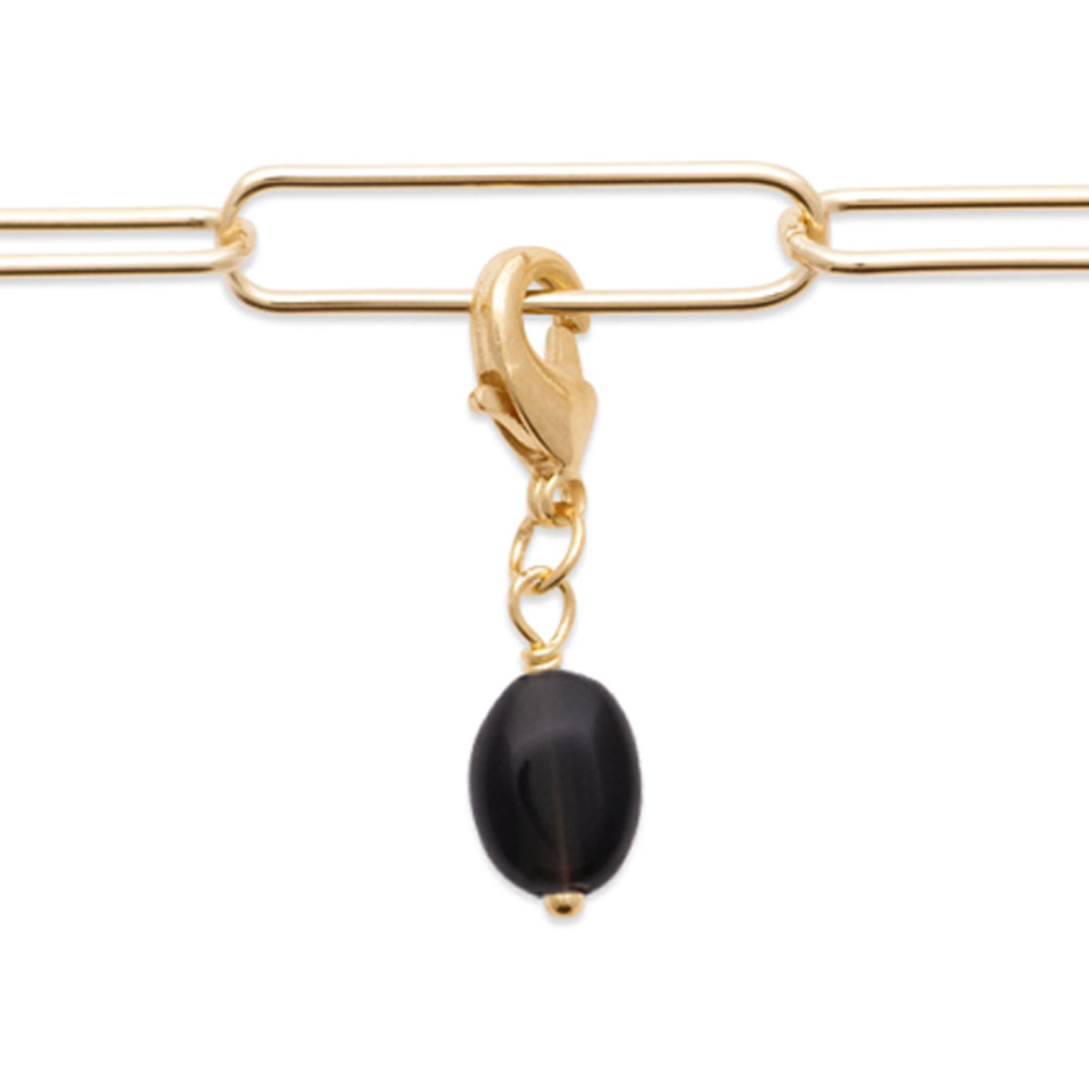 breloque obsidienne noire plaqué