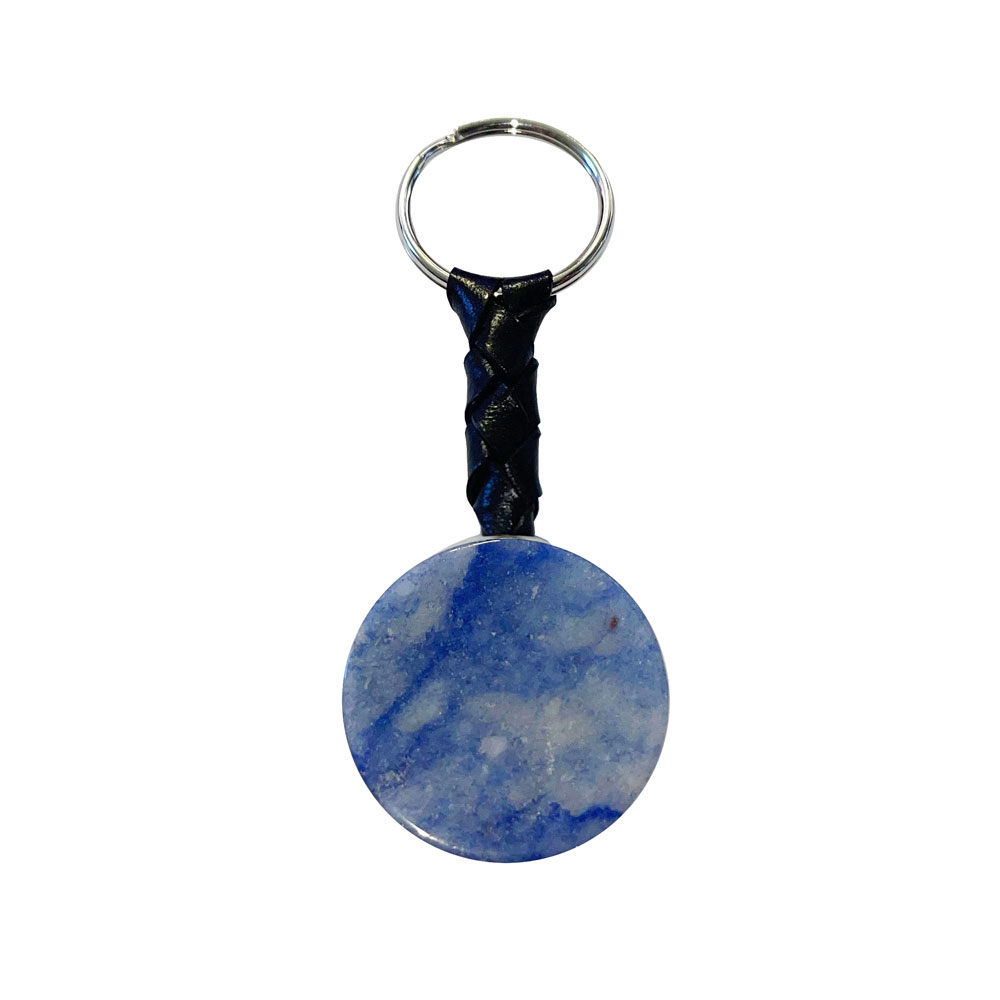 Porte-clés quartz bleu