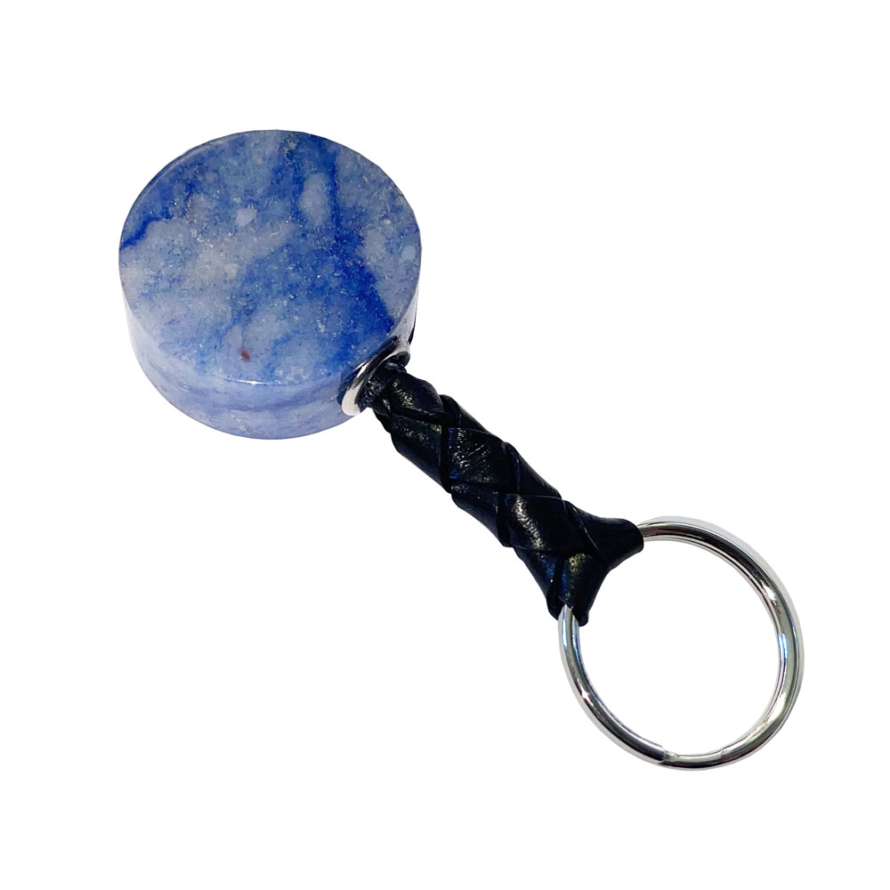 Porte-clés quartz bleu
