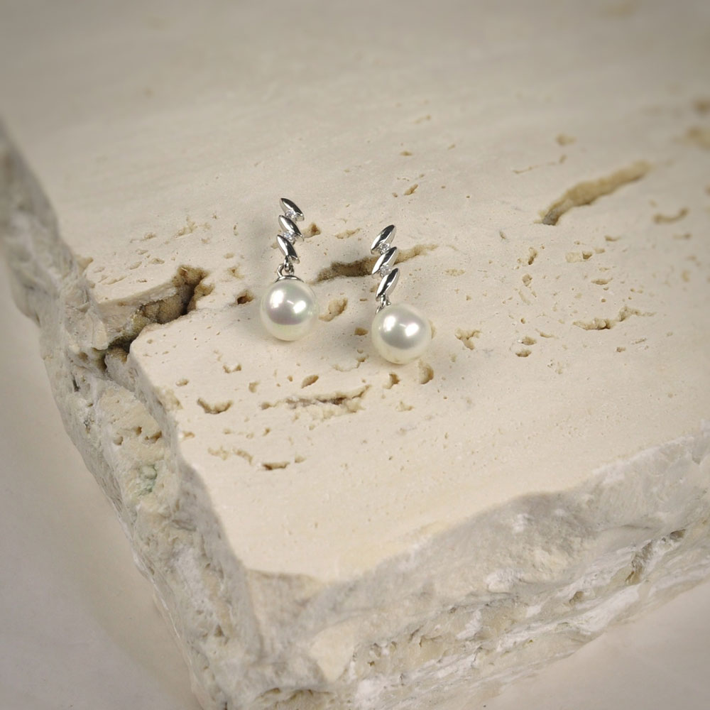 Boucles d'Oreilles en Perles de Majorque - 8 mm - Long. 24 mm - Image 9