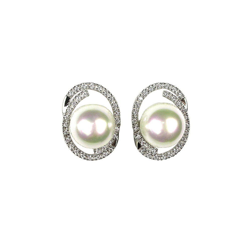 Boucles d'Oreilles en Perles de Majorque - 20 x 15 mm