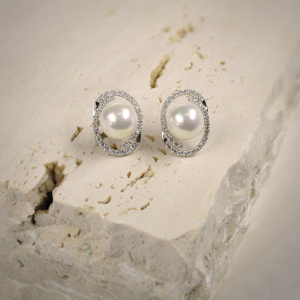 Boucles d'Oreilles en Perles de Majorque - 20 x 15 mm - Image 10