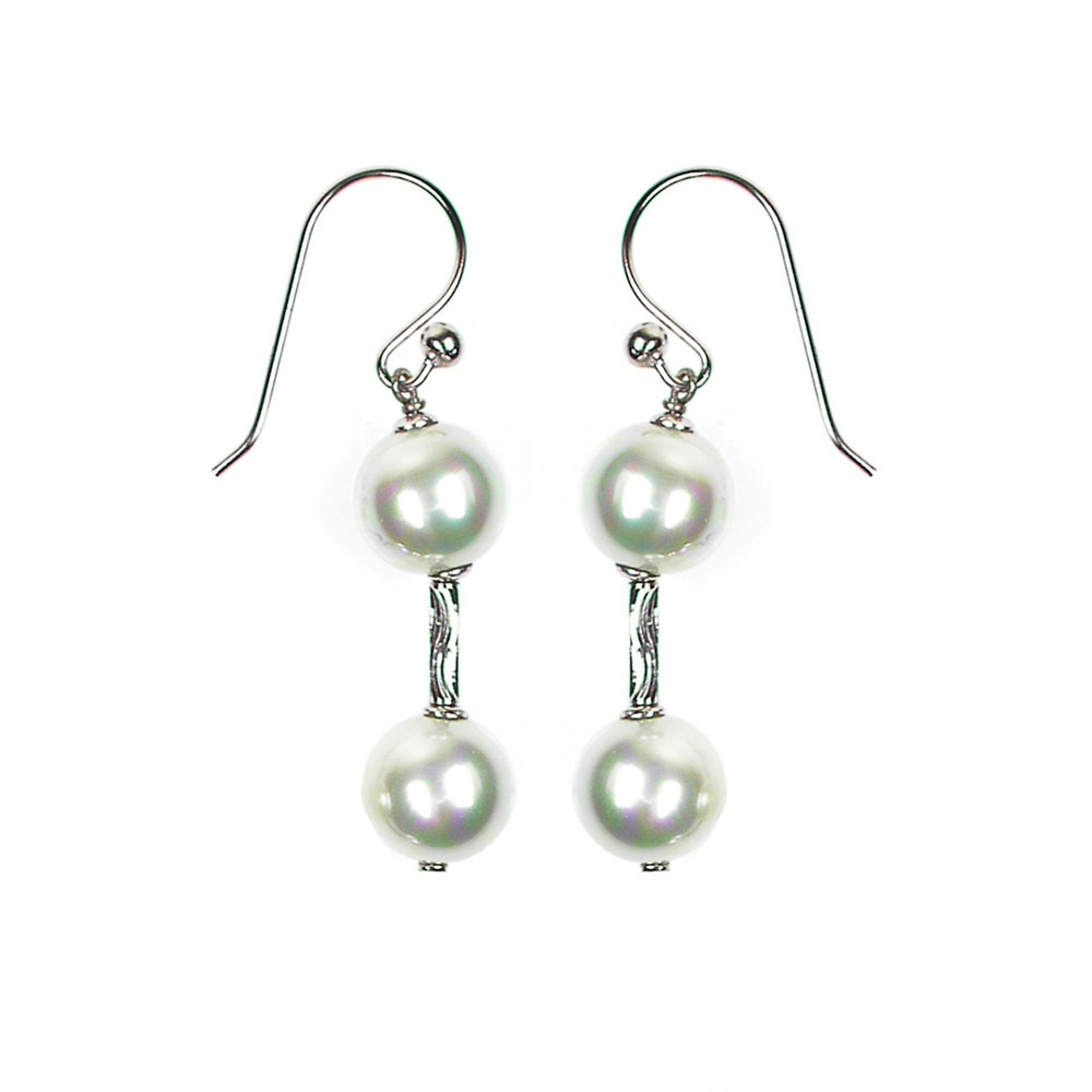 Boucles d'Oreilles en Perles de Majorque - 10 x 40 mm