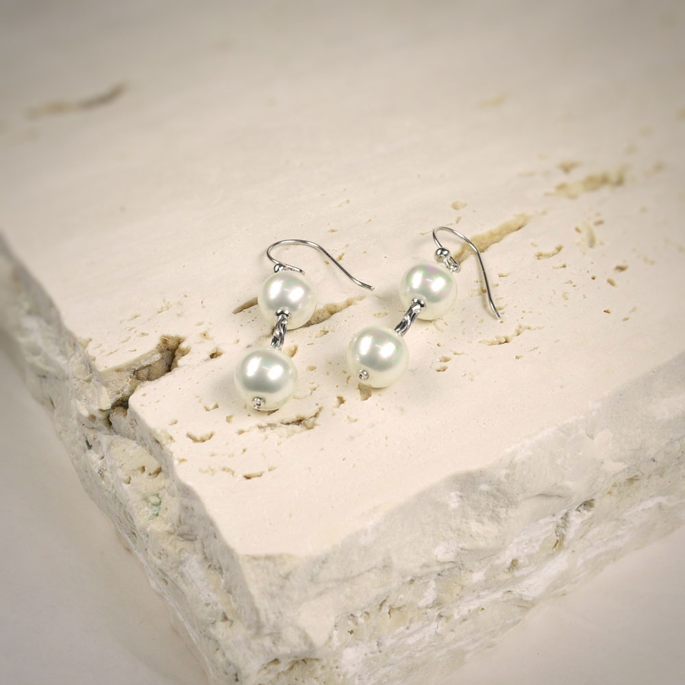 Boucles d'Oreilles en Perles de Majorque - 10 x 40 mm - Image 10