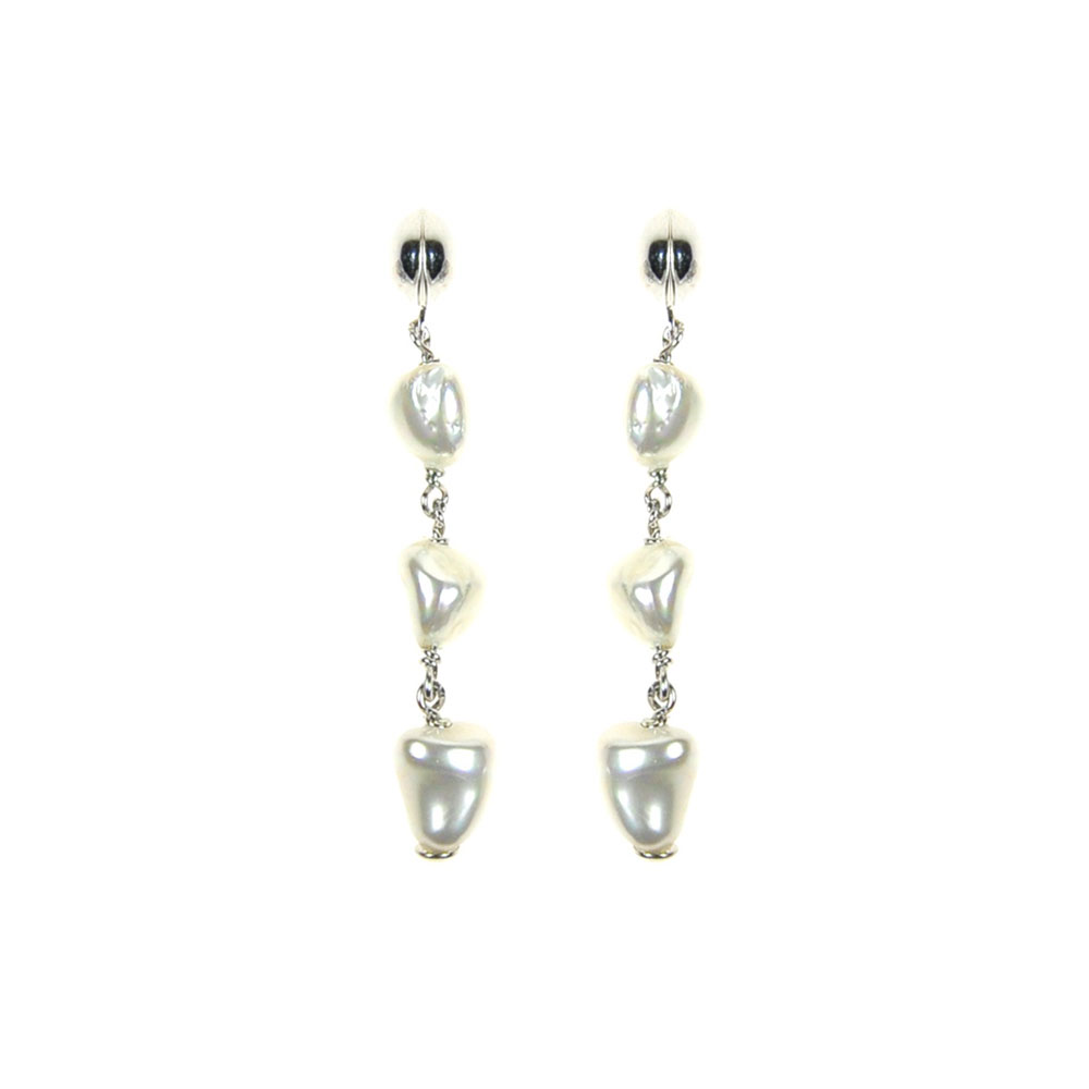 Boucles d'Oreilles en Perles de Majorque - Long. 42 mm