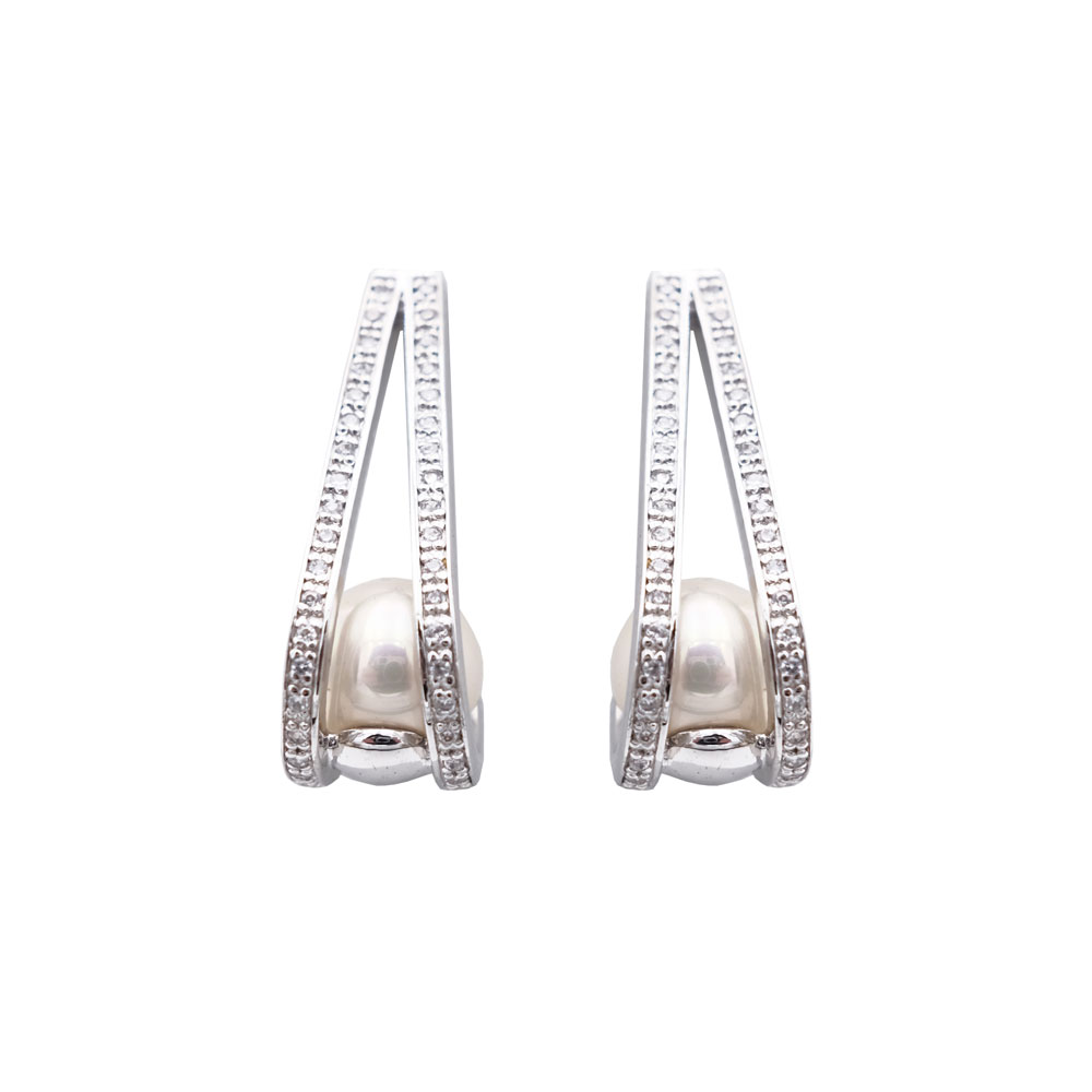 Boucles d'Oreilles en Perles de Majorque - 10 x 28 mm