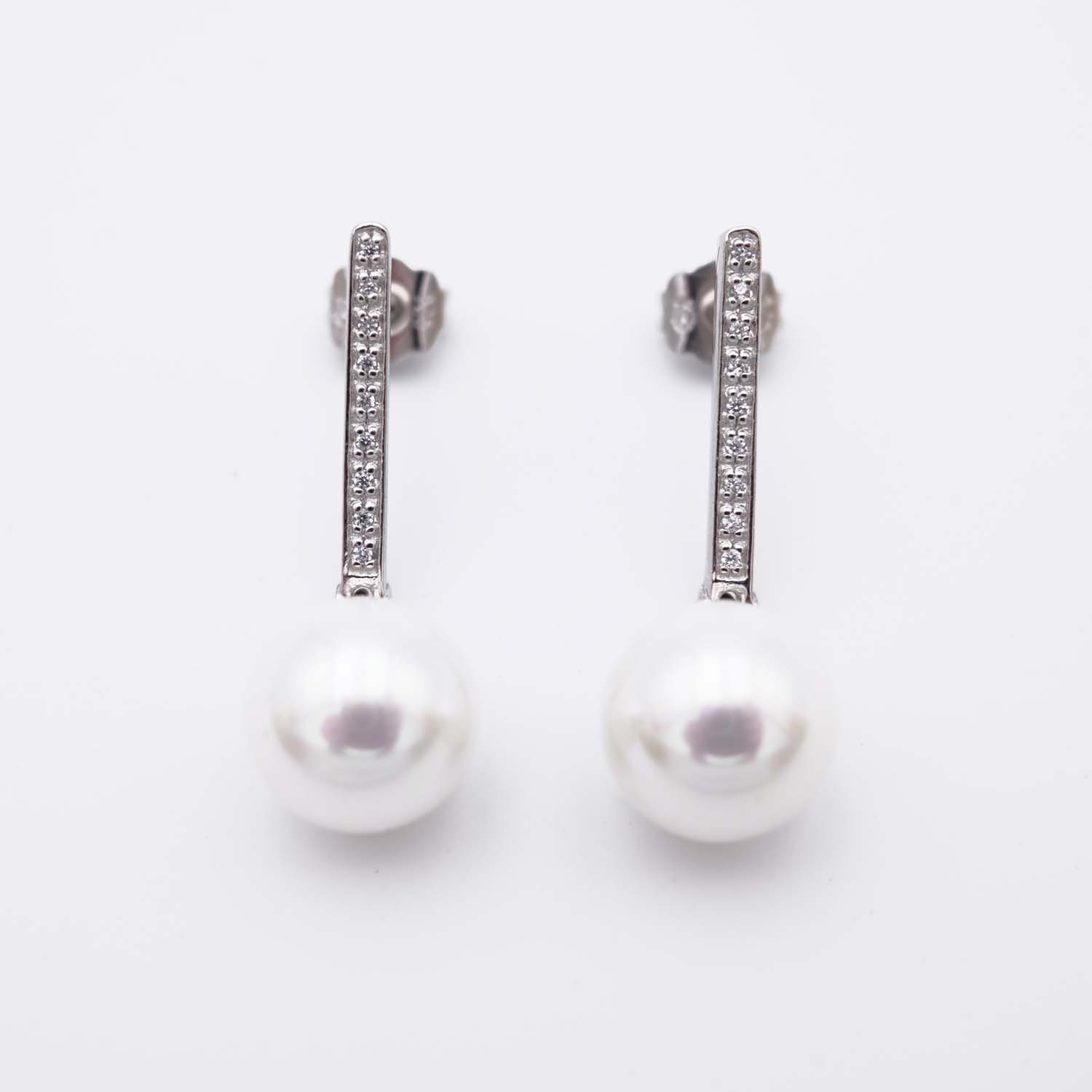 Boucles d'Oreilles en Perles de Majorque - 12 x 34 mm - Image 2