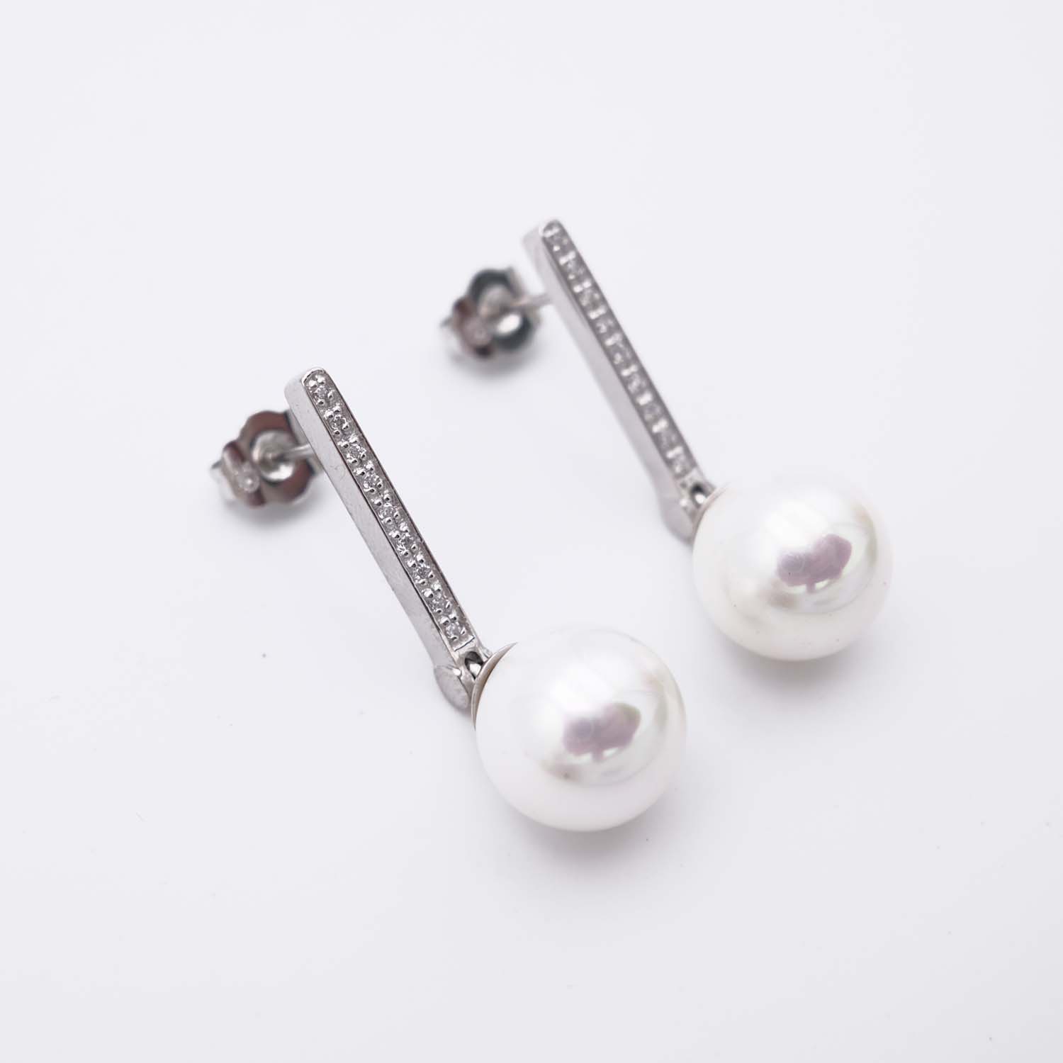 Boucles d'Oreilles en Perles de Majorque - 12 x 34 mm - Image 5