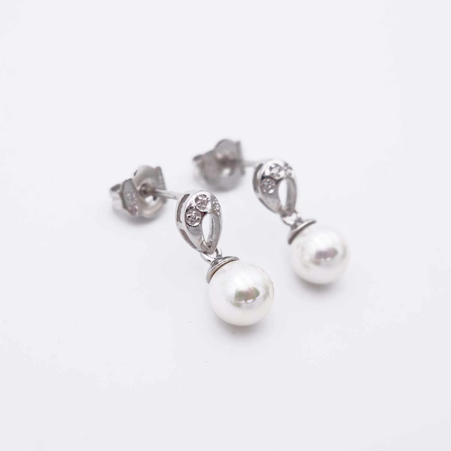 Boucles d'Oreilles en Perles de Majorque - 7 mm - Long. 17 mm - Image 3