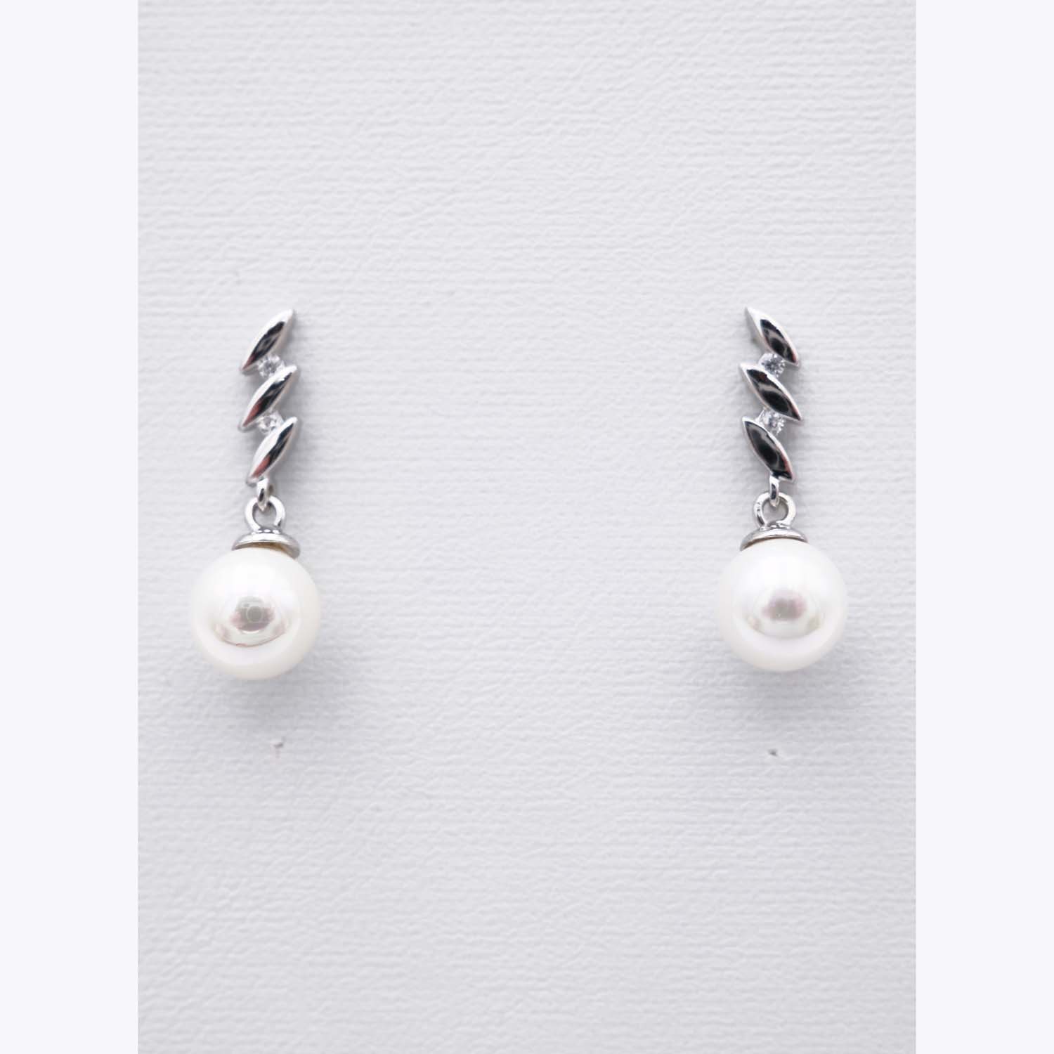 Boucles d'Oreilles en Perles de Majorque - 8 mm - Long. 24 mm - Image 8