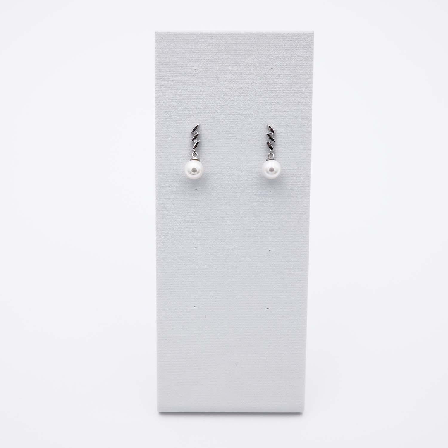 Boucles d'Oreilles en Perles de Majorque - 8 mm - Long. 24 mm - Image 7