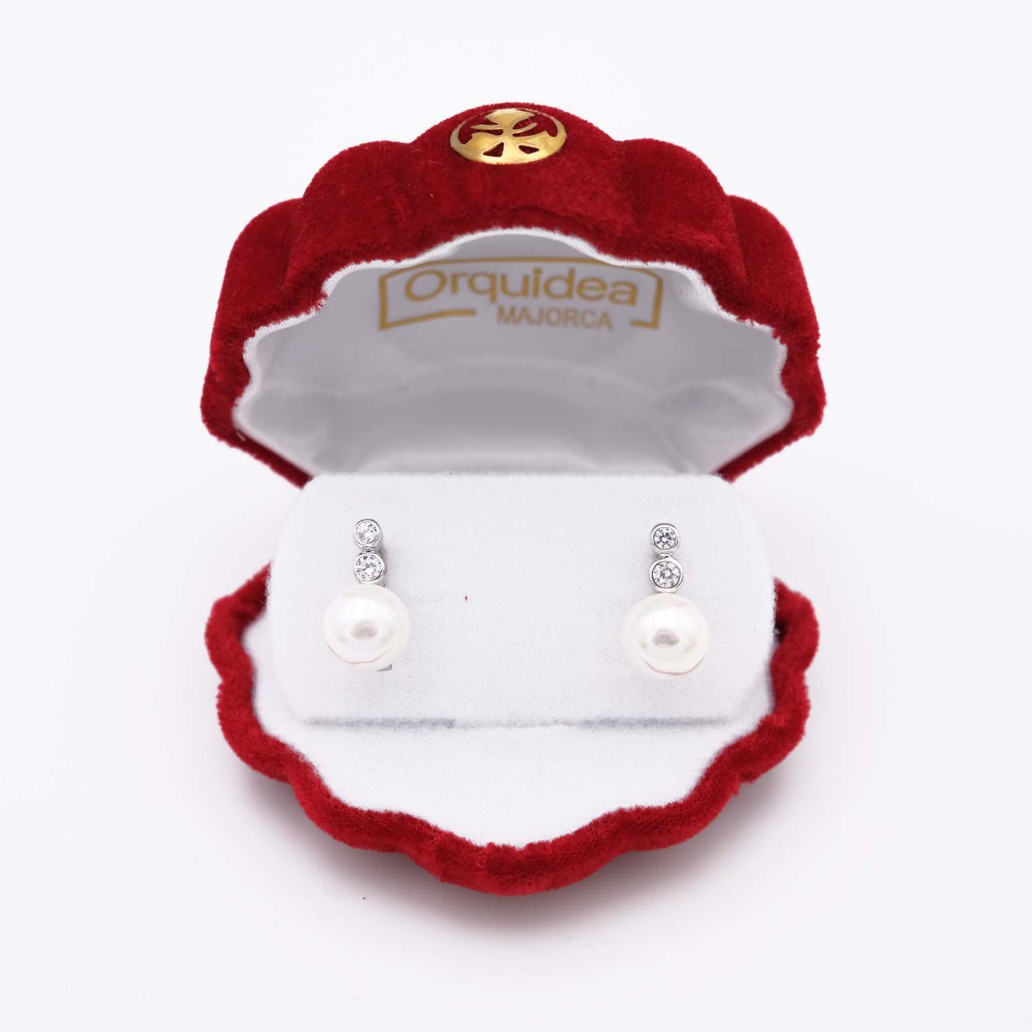 Boucles d'Oreilles en Perles de Majorque - 10 mm - Long. 18 mm - Image 3