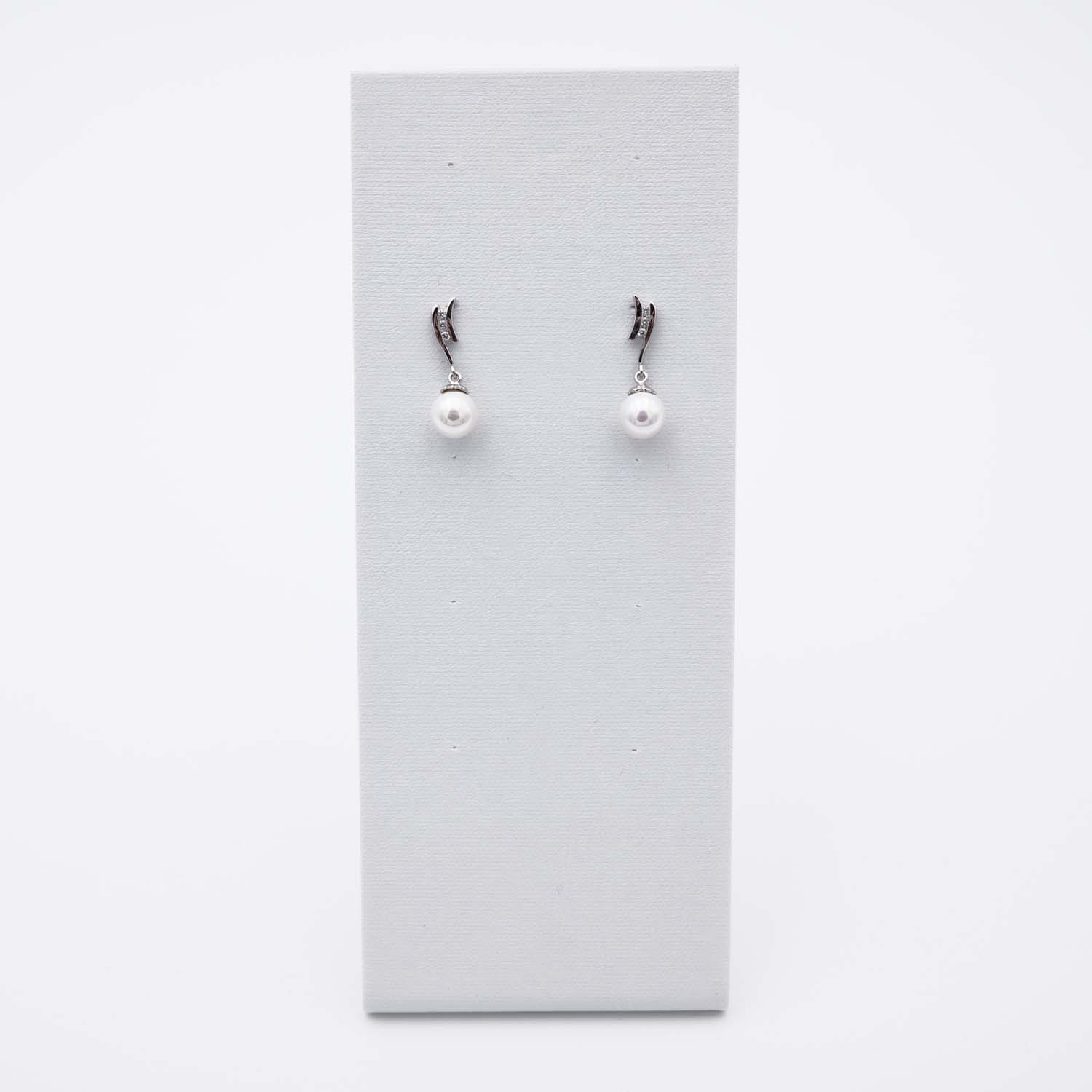 Boucles d'Oreilles en Perles de Majorque - 8 mm - Long. 24 mm - Image 7
