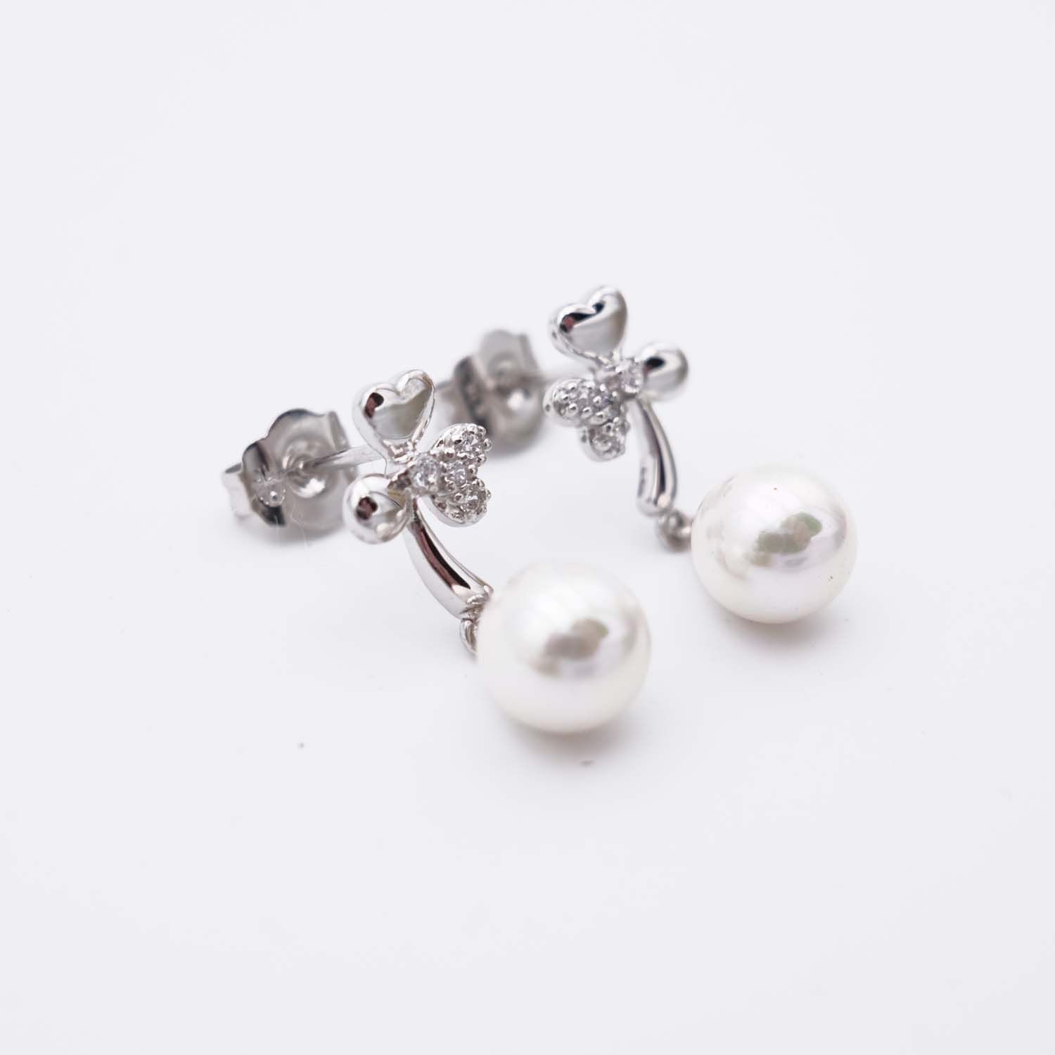 Boucles d'Oreilles en Perles de Majorque - 8 mm - Long. 24 mm - Image 2