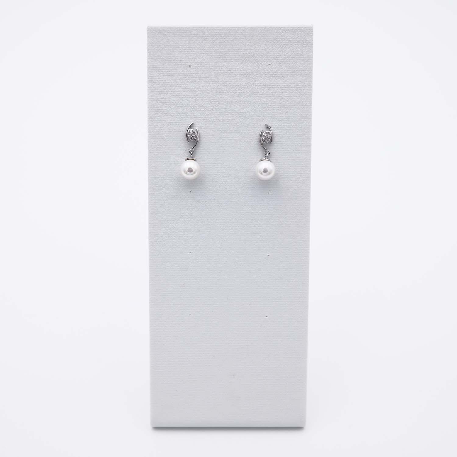 Boucles d'Oreilles en Perles de Majorque - 8 mm - Long. 22 mm - Image 4