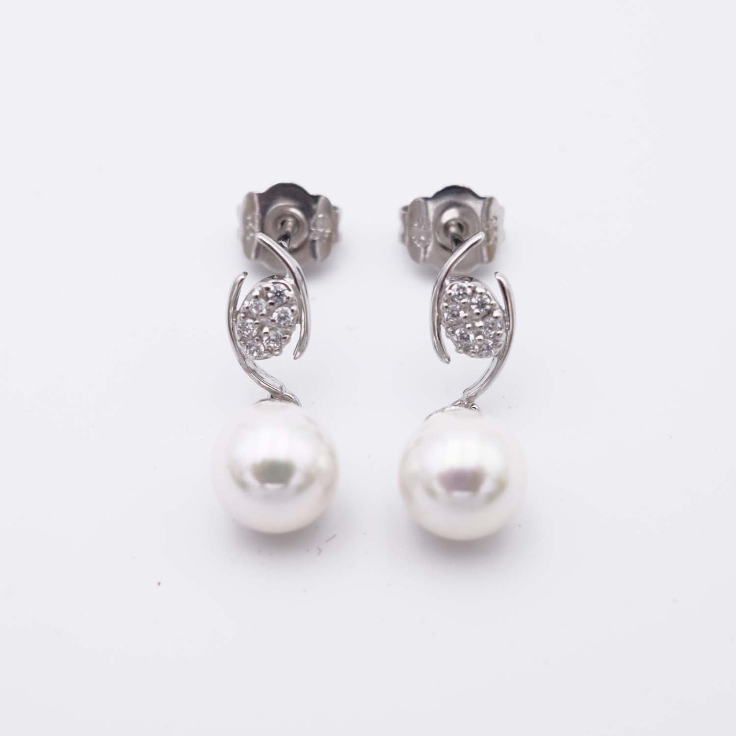 Boucles d'Oreilles en Perles de Majorque - 8 mm - Long. 22 mm - Image 2