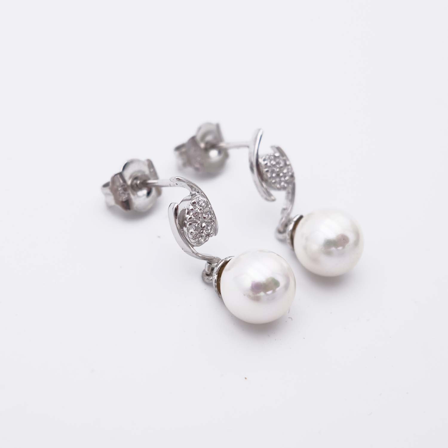 Boucles d'Oreilles en Perles de Majorque - 8 mm - Long. 22 mm - Image 6