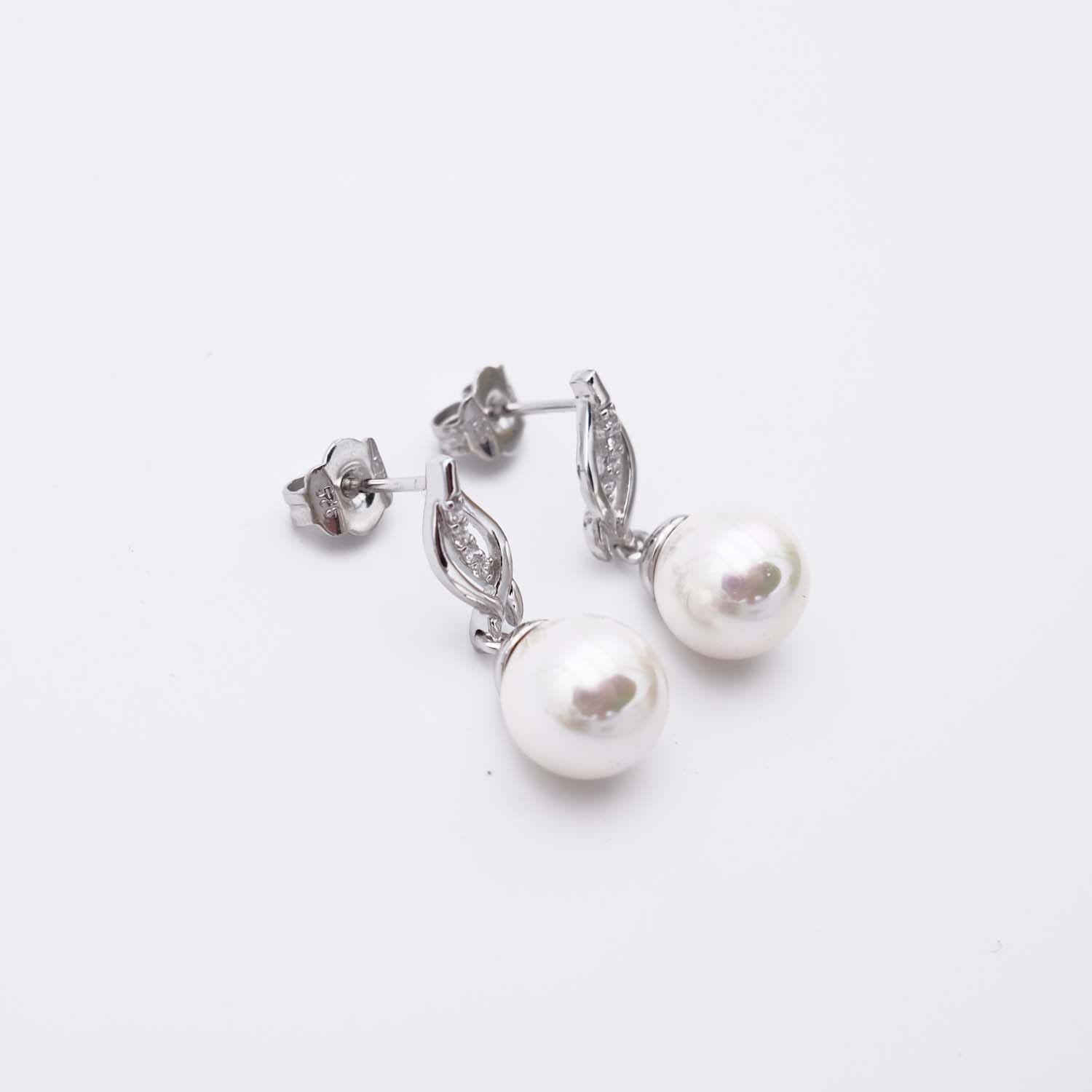 Boucles d'Oreilles en Perles de Majorque - 10 mm - Long. 26 mm - Image 4
