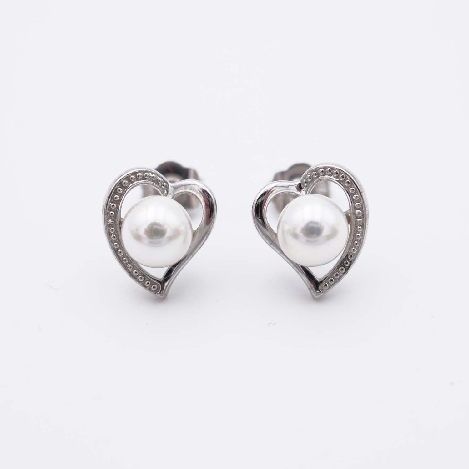 Boucles d'Oreilles en Perles de Majorque - 7 mm - Long. 13 mm - Image 2
