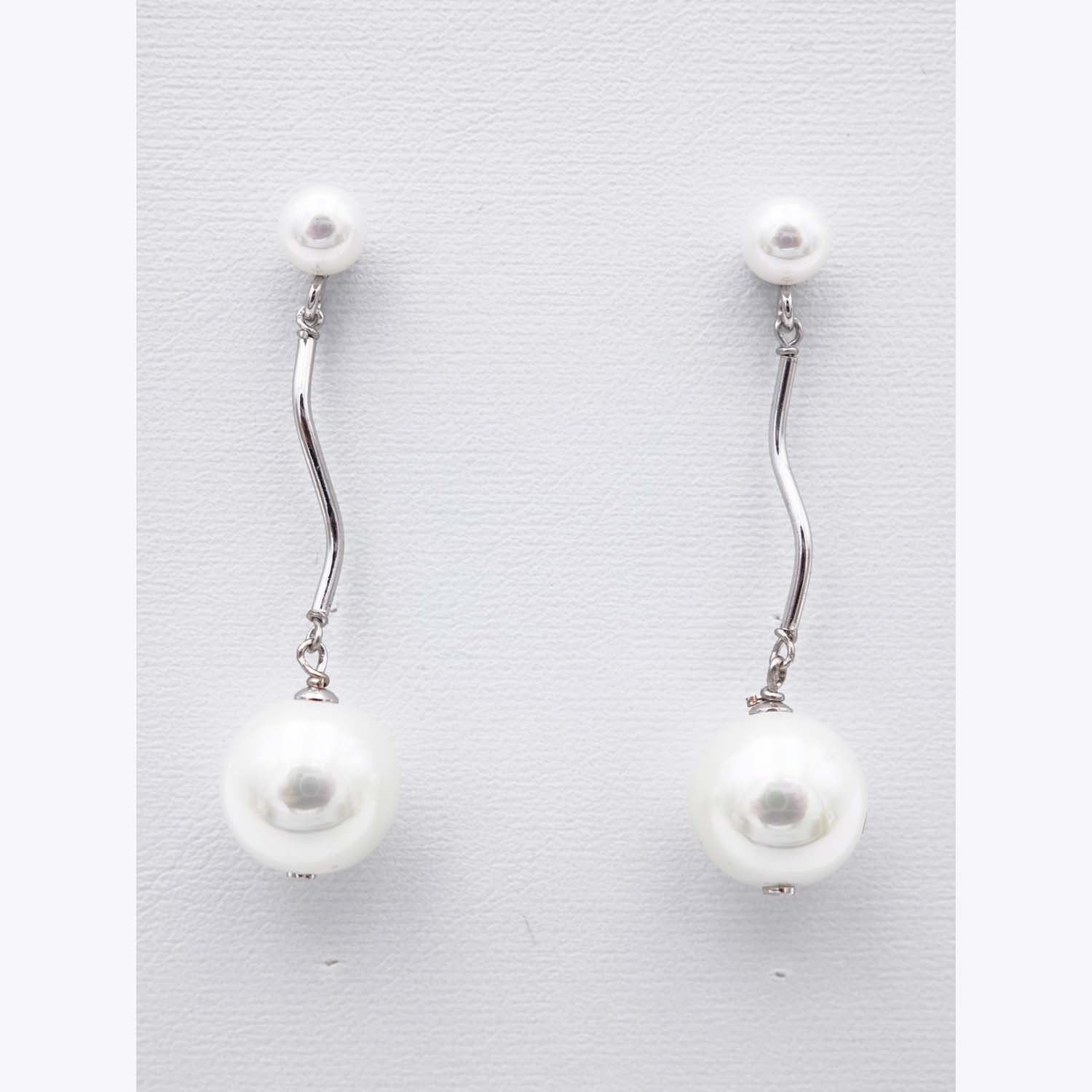 Boucles d'Oreilles en Perles de Majorque - 12 x 40 mm - Image 4