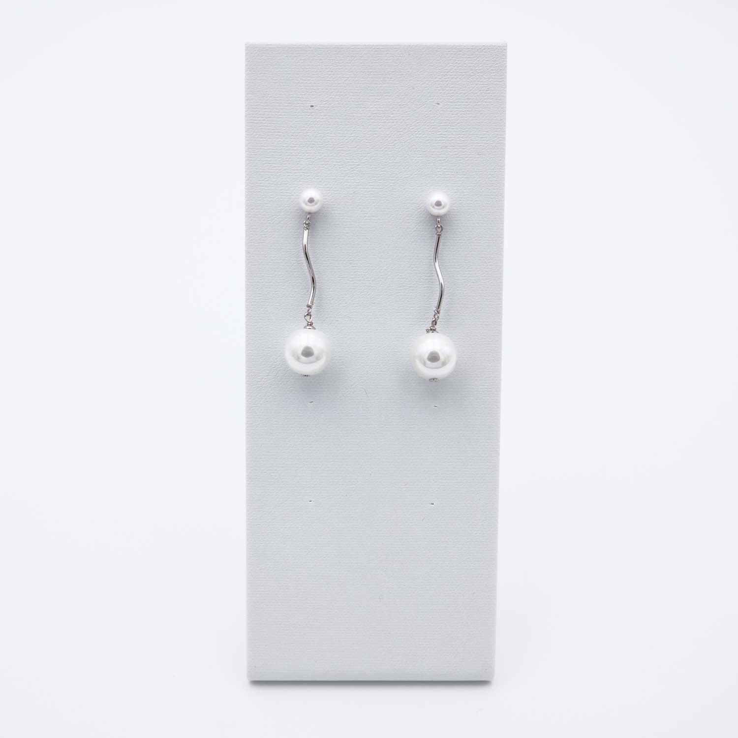 Boucles d'Oreilles en Perles de Majorque - 12 x 40 mm - Image 3