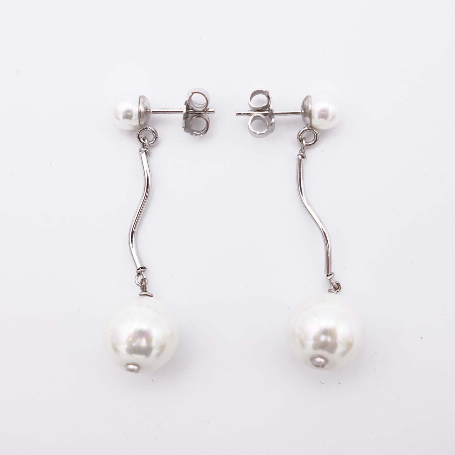 Boucles d'Oreilles en Perles de Majorque - 12 x 40 mm - Image 5
