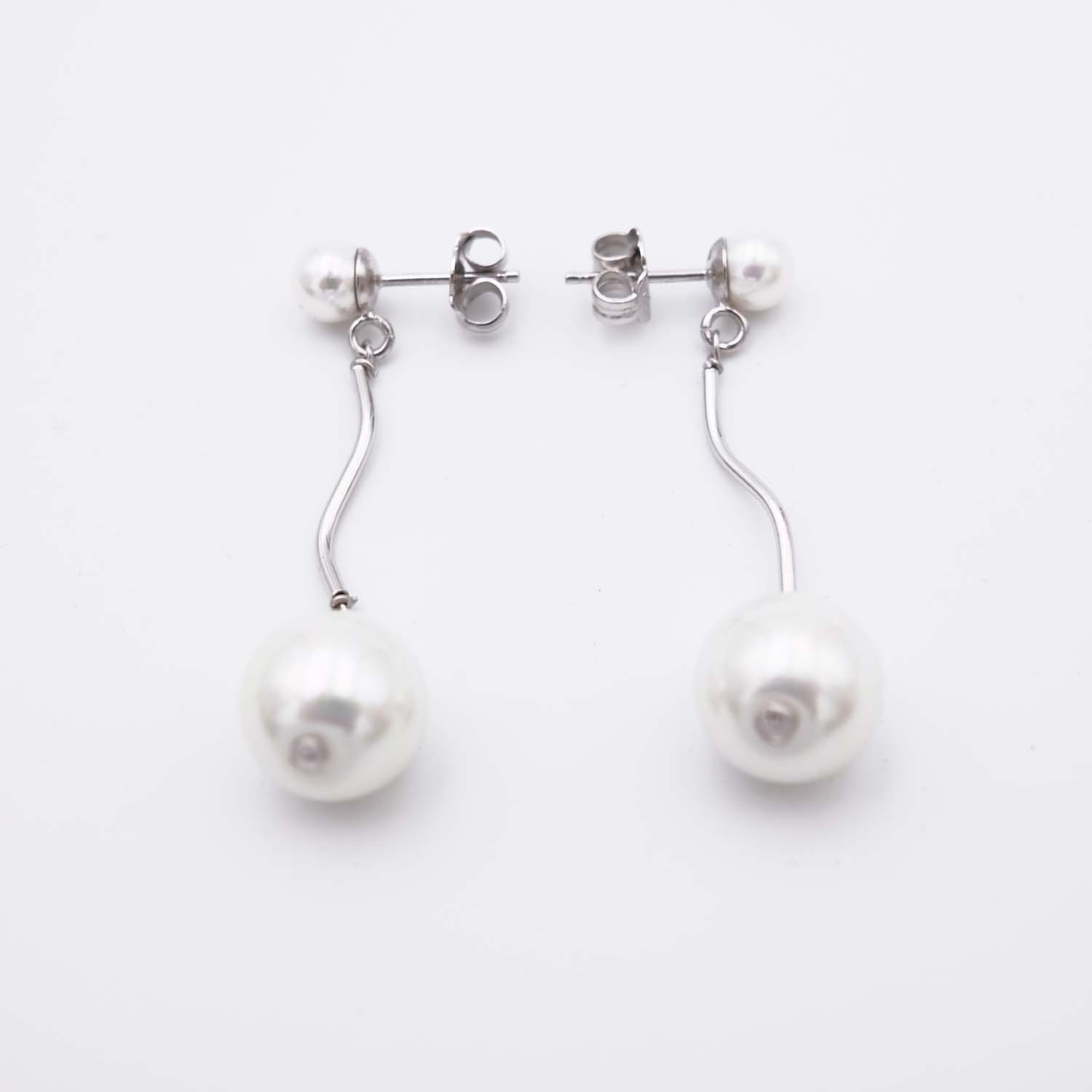 Boucles d'Oreilles en Perles de Majorque - 12 x 40 mm - Image 6
