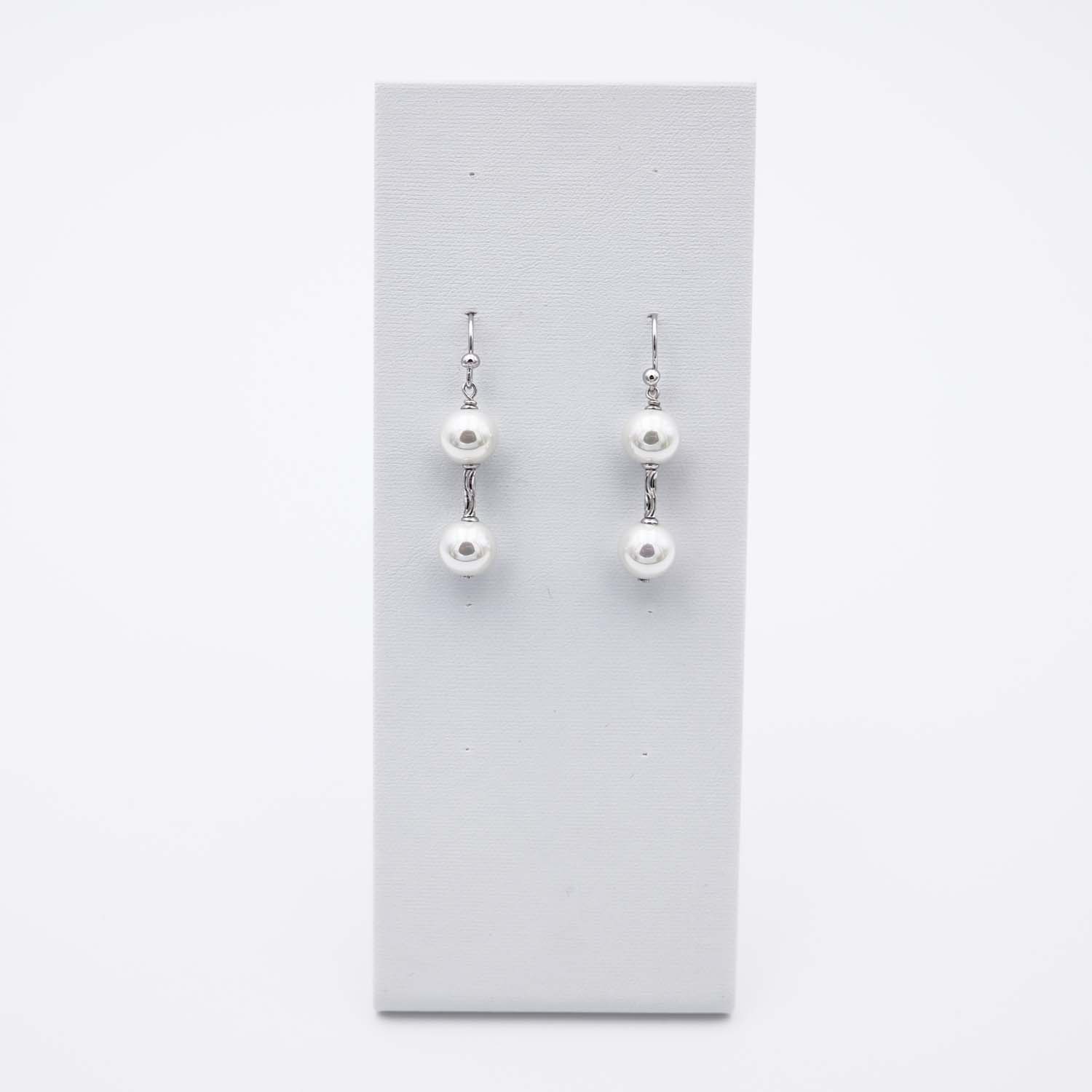 Boucles d'Oreilles en Perles de Majorque - 10 x 40 mm - Image 7