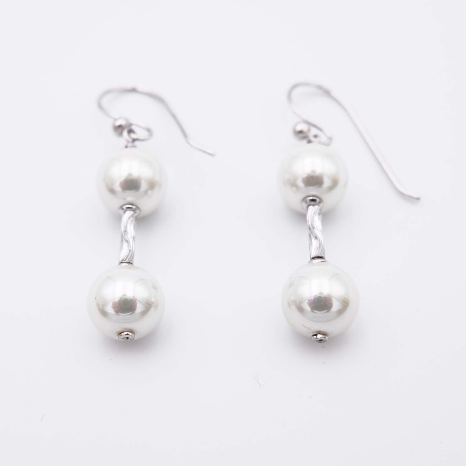Boucles d'Oreilles en Perles de Majorque - 10 x 40 mm - Image 2