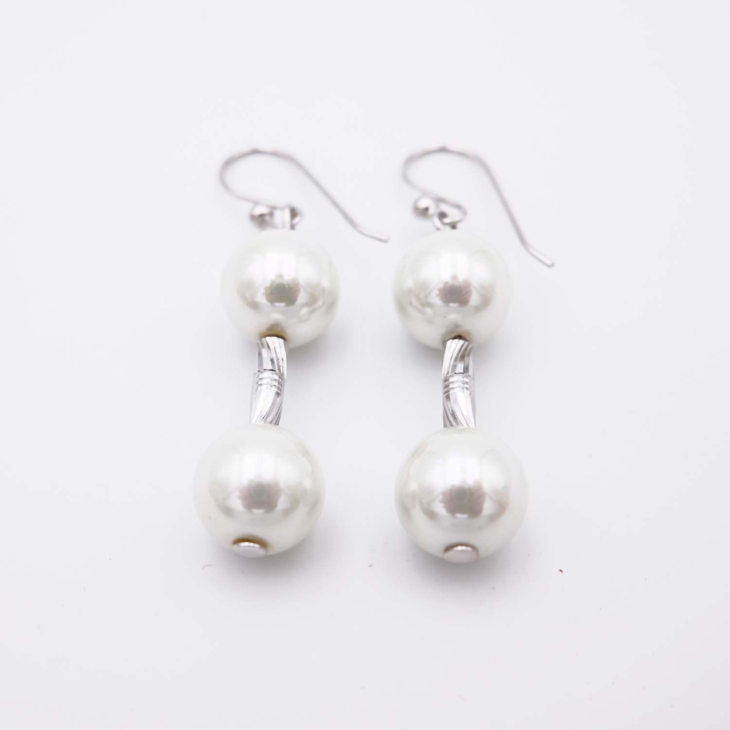 Boucles d'Oreilles en Perles de Majorque - 12 x 48 mm - Image 3
