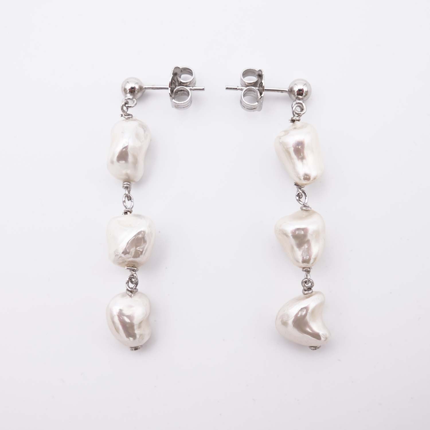 Boucles d'Oreilles en Perles de Majorque - Long. 42 mm - Image 2