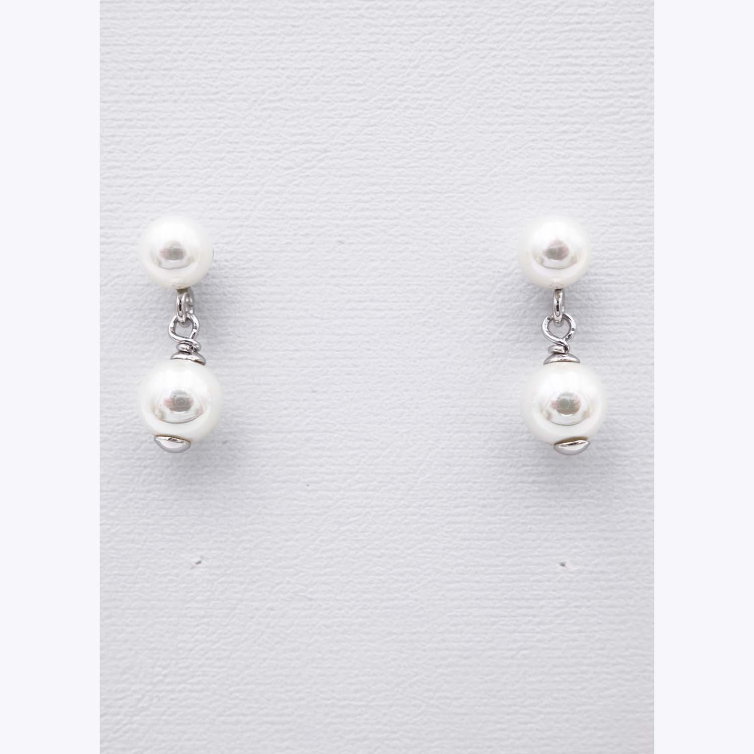 Boucles d'Oreilles en Perles de Majorque - 7 x 16 mm - Image 3