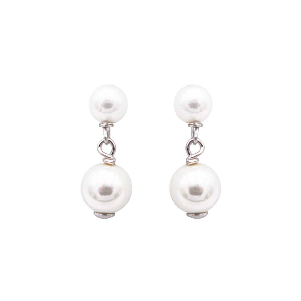 Boucles d'Oreilles en Perles de Majorque - 7 x 16 mm