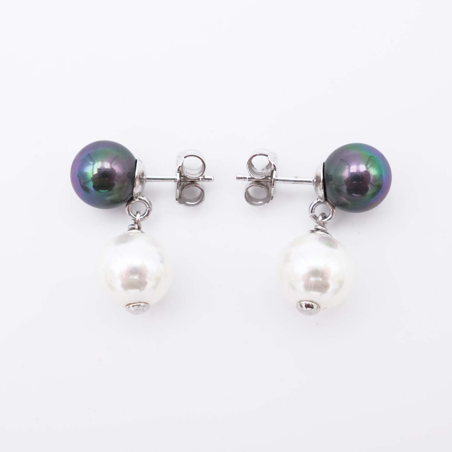 Boucles d'Oreilles en Perles de Majorque - 10 x 28 mm - Image 2