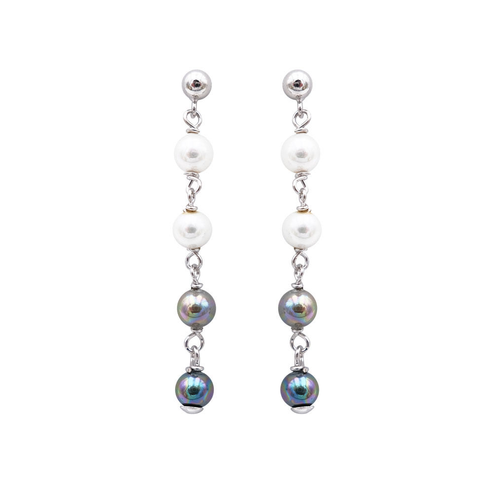 Boucles d'Oreilles en Perles de Majorque - 36 x 5 mm