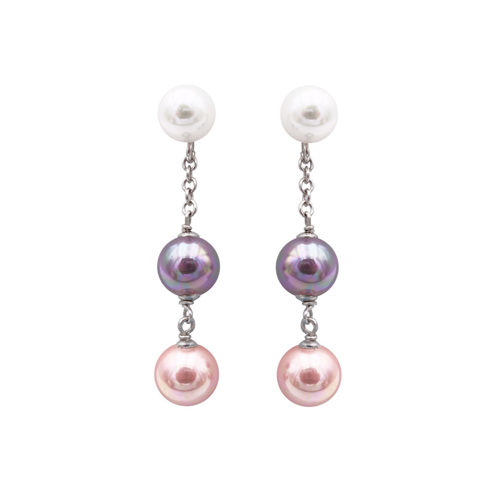 Boucles d'Oreilles en Perles de Majorque - 8 x 40 mm