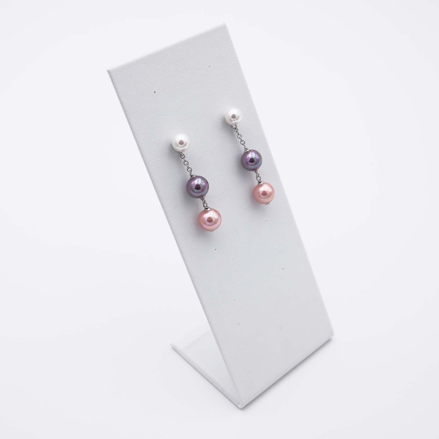 Boucles d'Oreilles en Perles de Majorque - 8 x 40 mm - Image 6