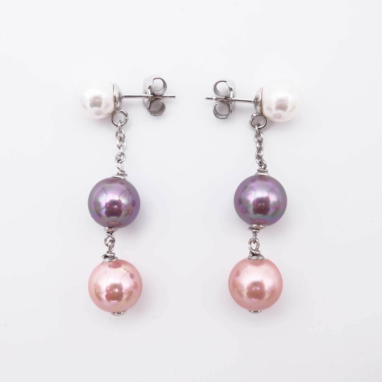 Boucles d'Oreilles en Perles de Majorque - 8 x 40 mm - Image 2