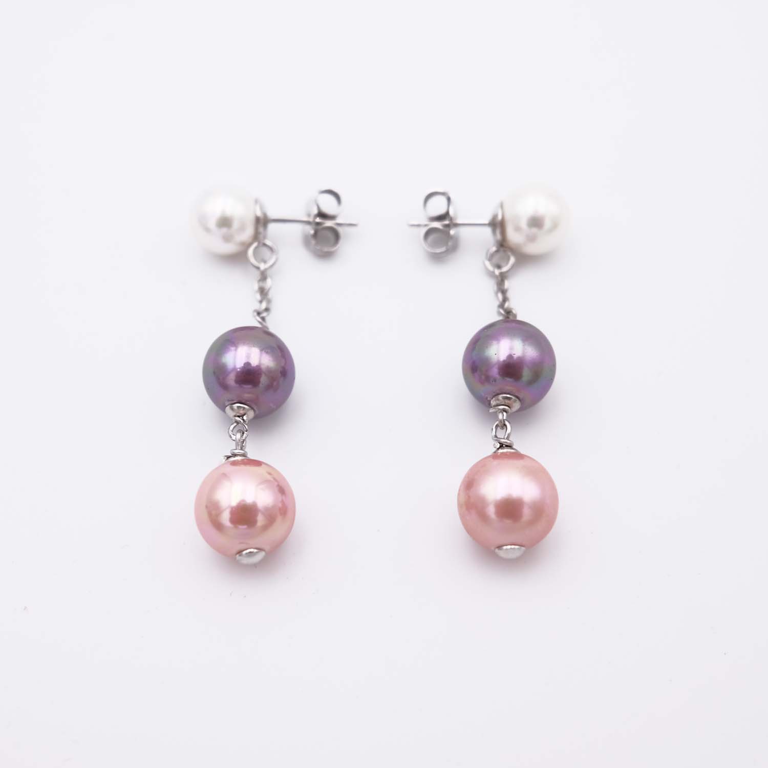Boucles d'Oreilles en Perles de Majorque - 8 x 40 mm - Image 3