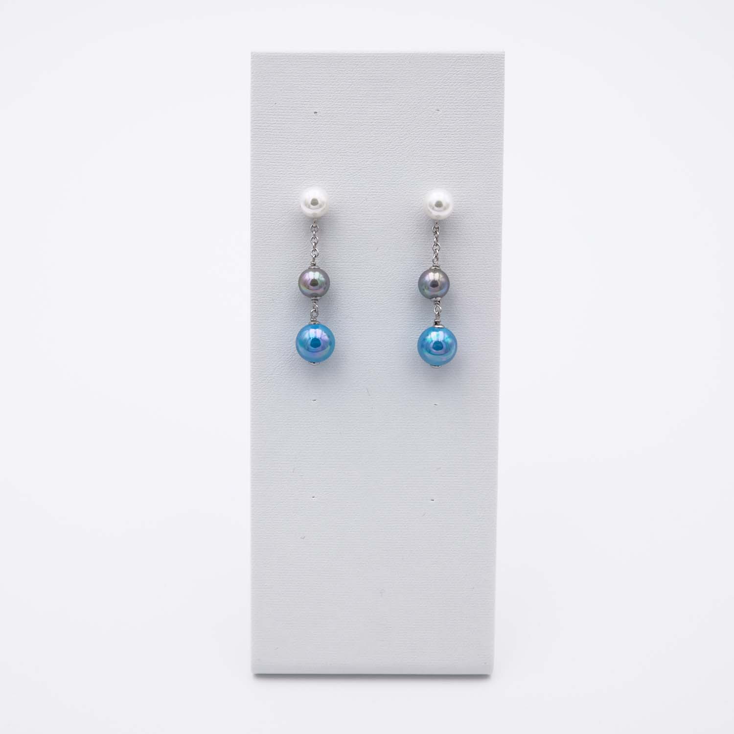 Boucles d'Oreilles en Perles de Majorque - 8 x 40 mm - Image 4