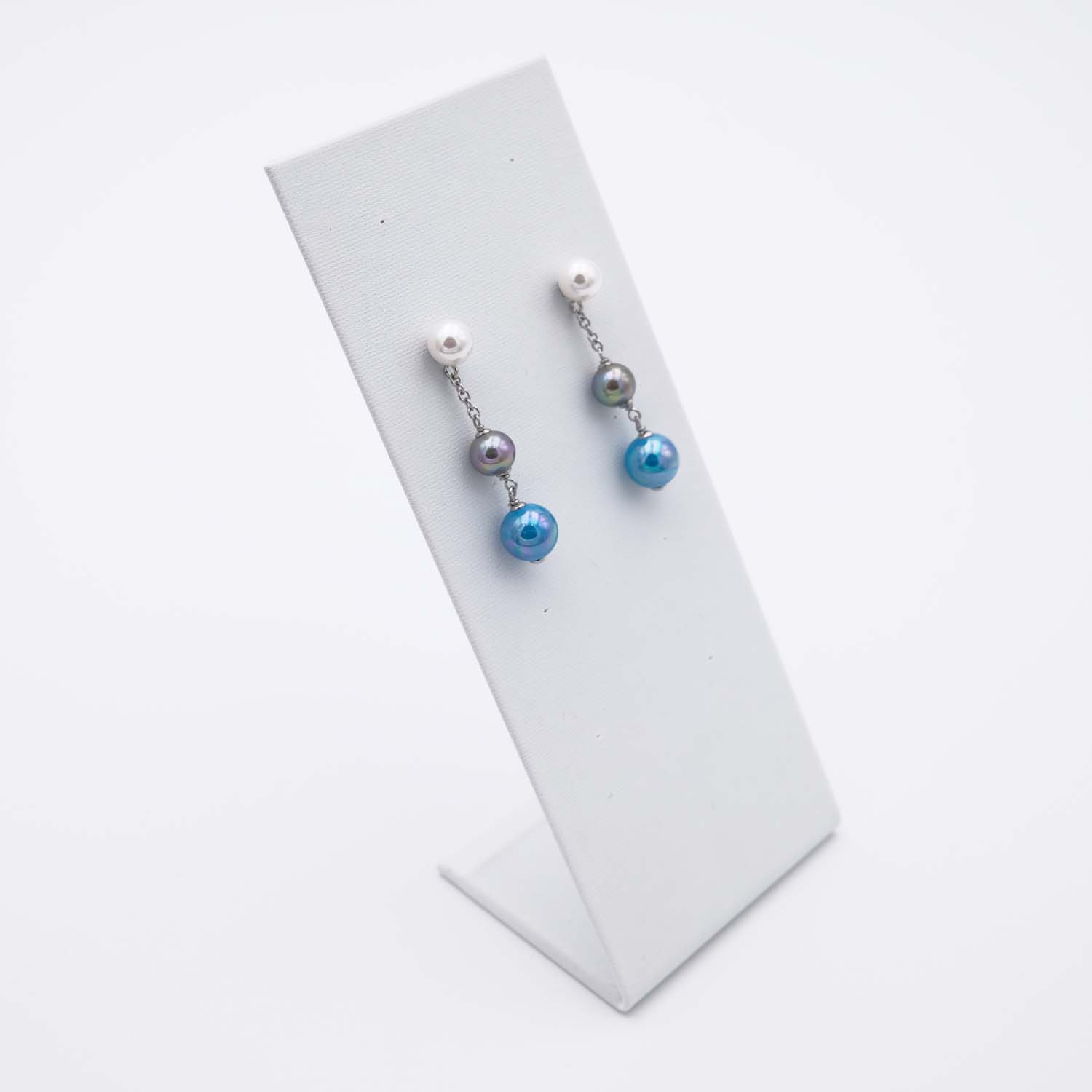 Boucles d'Oreilles en Perles de Majorque - 8 x 40 mm - Image 3