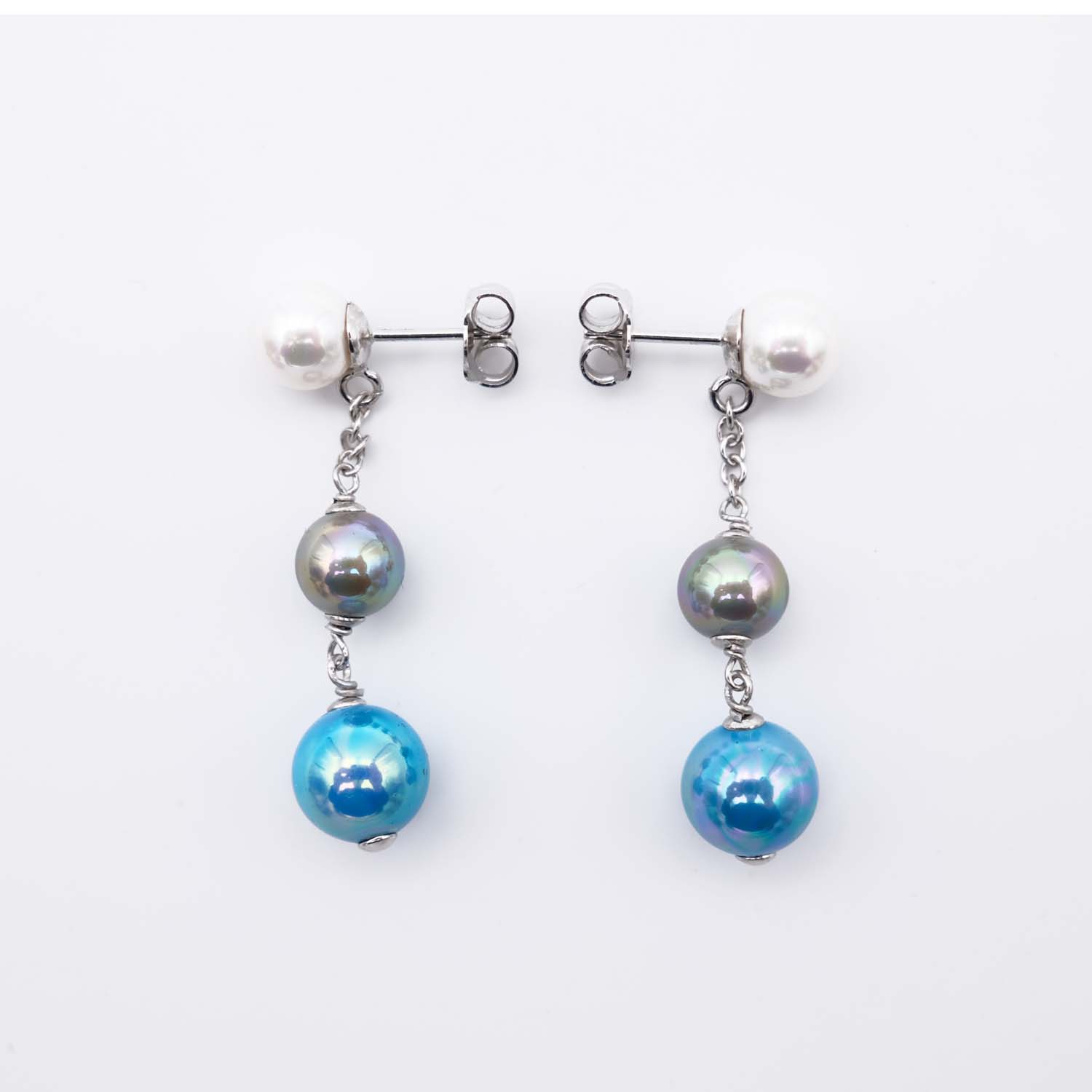 Boucles d'Oreilles en Perles de Majorque - 8 x 40 mm - Image 2
