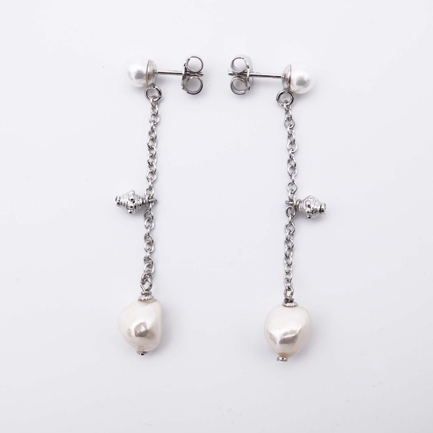 Boucles d'Oreilles en Perles de Majorque - 6 x 53 mm - Image 2